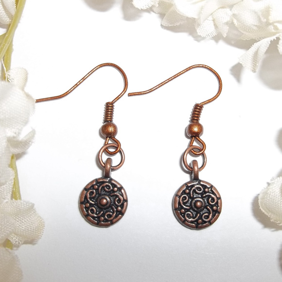 wvluckygirl Jewelry - Simple Copper Minimalist Earrings Circle Boho 3392